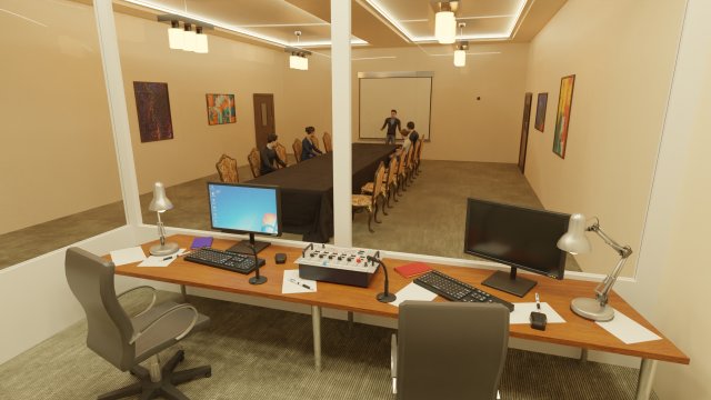 VR Conference Meeting Room 3D Модель .c4d .max .obj .3ds .fbx .stl .blend 