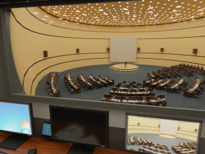 VR Conference Hall Council Parliament Control Room Modèle 3D