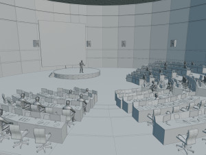 VR Conference Hall Council Parliament Control Room Modèle 3D