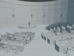 Sala de controle do parlamento do conselho da sala de confer&ecirc;ncias VR Modelo 3D