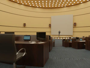 Sala de controle do parlamento do conselho da sala de confer&ecirc;ncias VR Modelo 3D