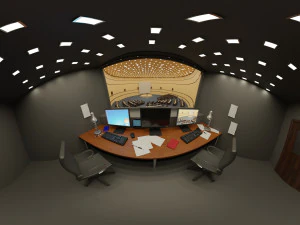 Sala de controle do parlamento do conselho da sala de confer&ecirc;ncias VR Modelo 3D