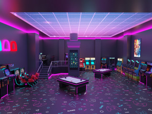 Arcade Game Hall Interior VR 3D Модель
