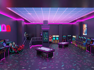 Sal&atilde;o de jogos de arcade VR interior Modelo 3D