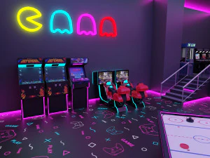 Arcade Game Hall Interior VR 3D Model