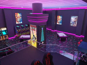 Arcade Game Hall Interior VR 3D Model