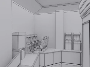 Arcade Game Hall Interior VR 3D Model
