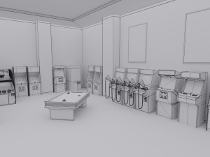 Arcade Game Hall Interior VR 3D 模型