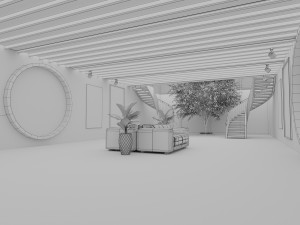 Art Gallery Interior VR 3D 모델