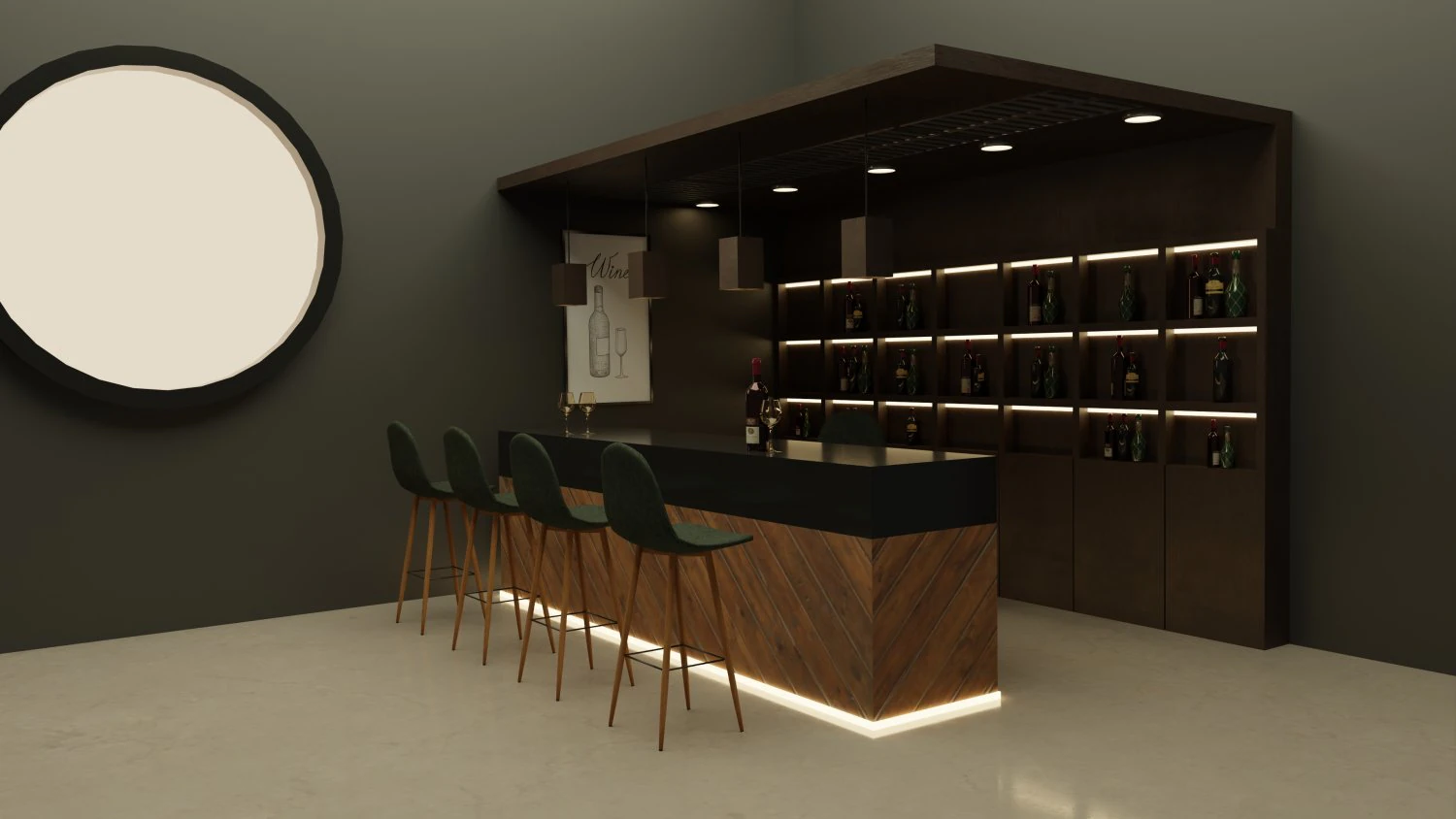 Bar Stand 3D Model .c4d .max .obj .3ds .fbx .stl .blend 