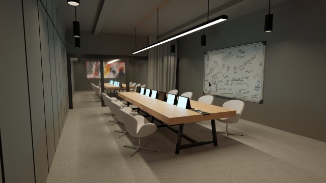 Meeting Room VR 3D Model .c4d .max .obj .3ds .fbx .stl .blend 