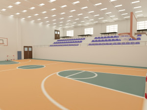 Sports Hall Basketball Court Table Tennis Area Interior Model 3D