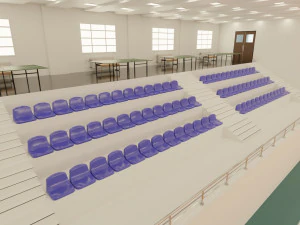 Interior da &aacute;rea de t&ecirc;nis de mesa da quadra de basquete do pavilh&atilde;o esportivo Modelo 3D