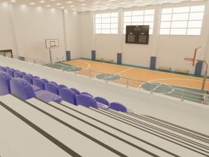 Sports Hall Basketball Court Table Tennis Area Interior Model 3D