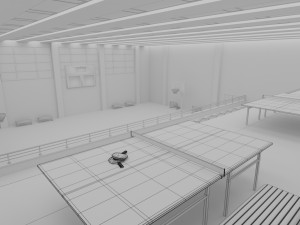 Sports Hall Basketball Court Table Tennis Area Interior Model 3D