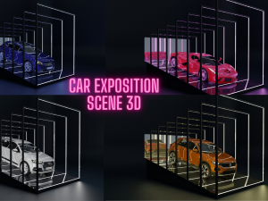 Car Exposition - Showroom Render Scene 3D Model