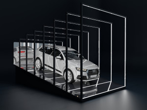 Car Exposition - Showroom Render Scene 3D मॉडल
