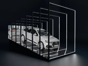 Car Exposition - Showroom Render Scene 3D Model