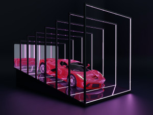 Car Exposition - Showroom Render Scene 3D मॉडल