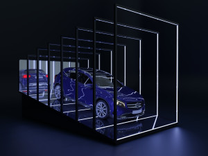 Car Exposition - Showroom Render Scene 3D मॉडल