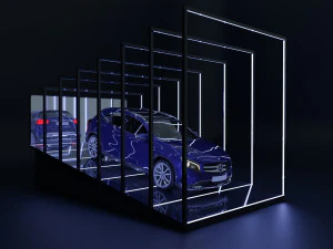 Car Exposition - Showroom Render Scene 3D Model