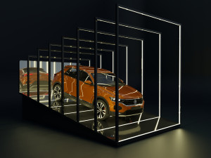 Car Exposition - Showroom Render Scene 3D मॉडल