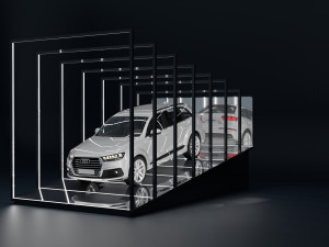 Car Exposition - Showroom Render Scene 3D मॉडल
