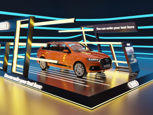Audi Car Exposition - Showroom Render Scene 3D Model