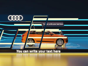 Audi Car Exposition - Showroom Render Scene 3D Model