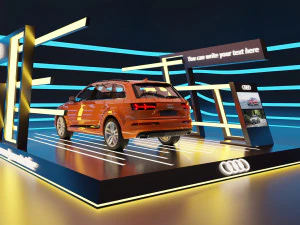 Audi Car Exposition - Showroom Render Scene 3D Model