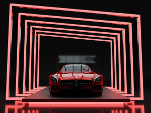Car Exposition - Showroom Render Scene Model 3D
