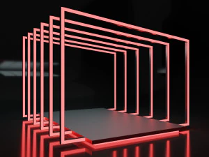 Exposi&ccedil;&atilde;o de carros - Cena de renderiza&ccedil;&atilde;o do showroom Modelo 3D