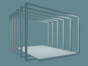 Exposi&ccedil;&atilde;o de carros - Cena de renderiza&ccedil;&atilde;o do showroom Modelo 3D