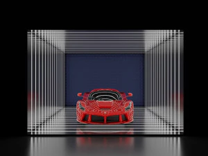 Exposition automobile - Sc&egrave;ne de rendu de salle d'exposition Modèle 3D