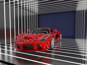 Car Exposition - Showroom Render Scene Modello 3D