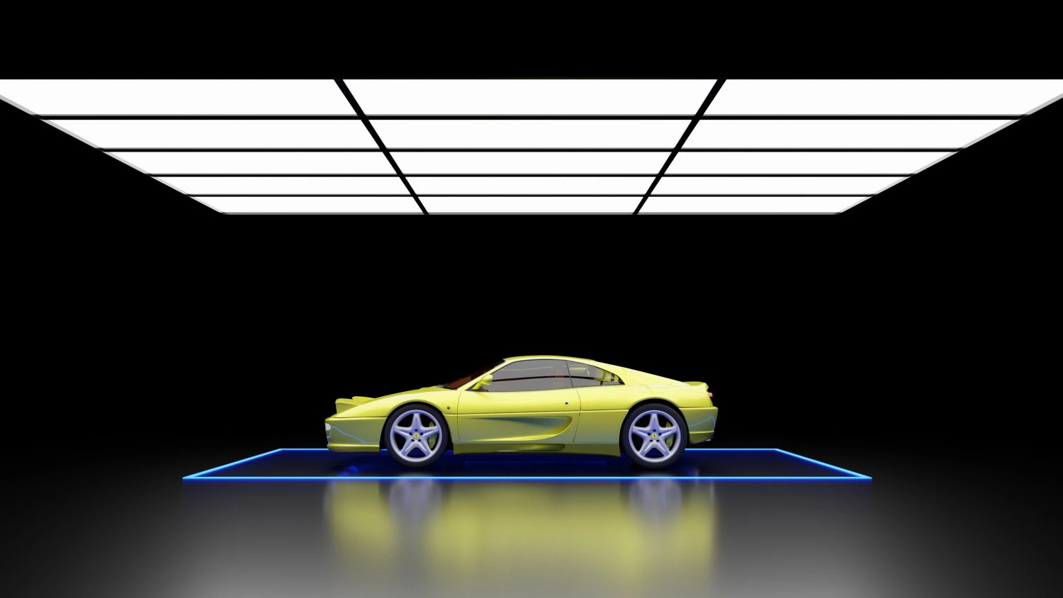 Exposi&ccedil;&atilde;o de carros - Cena de renderiza&ccedil;&atilde;o do showroom Modelo 3D .c4d .max .obj .3ds .fbx .stl .blend 