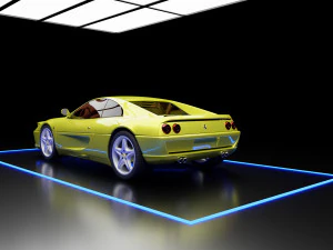 Exposi&ccedil;&atilde;o de carros - Cena de renderiza&ccedil;&atilde;o do showroom Modelo 3D