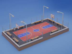Public Street Basketball Court Modelo 3D