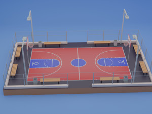 Public Street Basketball Court Modelo 3D