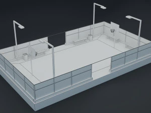 Quadra de basquete de rua p&uacute;blica Modelo 3D