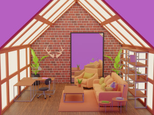 Interior Living Room Scene Modelo 3D