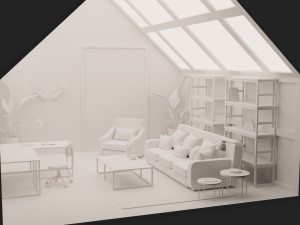 Interior Living Room Scene Modelo 3D