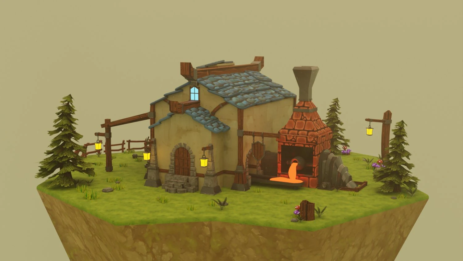 Medieval Blacksmith 3D Model .c4d .max .obj .3ds .fbx .stl .blend 