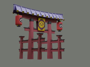 Japanese Torii Gate 3D Model