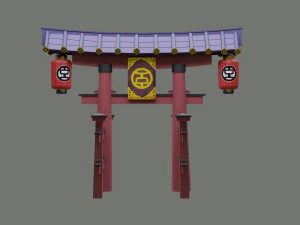 Japanese Torii Gate 3D Model