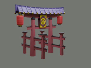 Japanese Torii Gate 3D Model