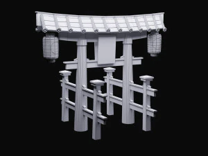 Japanese Torii Gate 3D Model