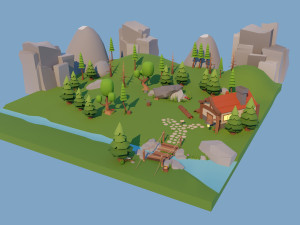 Low Poly Environment 3D 모델