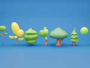 Low Poly Tree Pack 3D Model