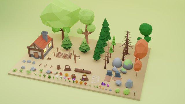 Tree and Plant Pack 3D Model .c4d .max .obj .3ds .fbx .stl .blend 
